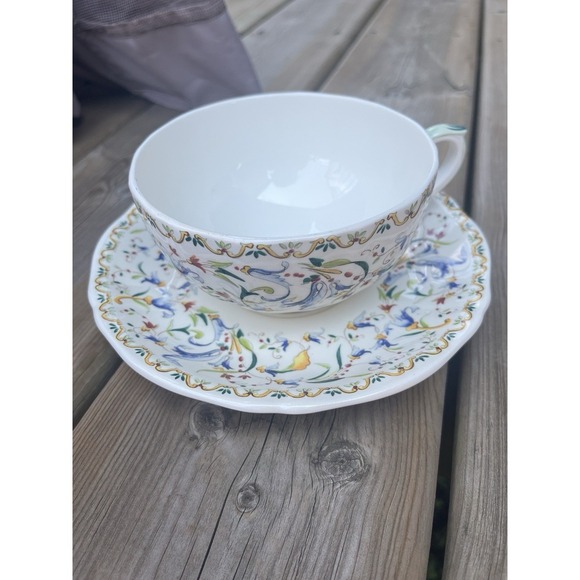 Vintage Gien Tuscany Tea Cup & Saucer  Western France - Picture 14 of 15